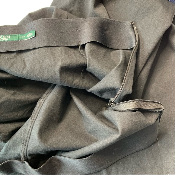 LAUREN RALPH LAUREN LRL Black Flat Front High Rise Pants Trousers 14W - Picture 7 of 7